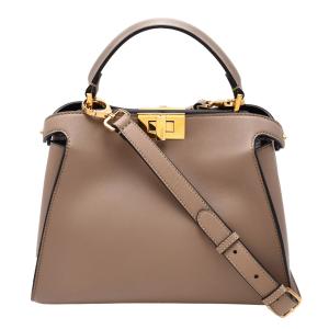 FENDI ピーカブー　レギュラー レザー ハンドバッグ ベージュ FENDI 【美品】フェンディ ピーカブー レギュラー カーフ グレー