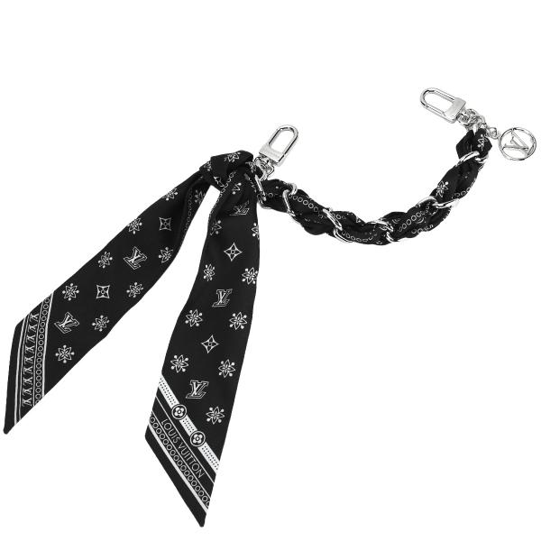 ルイヴィトン LOUIS VUITTON バッグチャーム LV バンダナ M02757 チェ-ン キ...