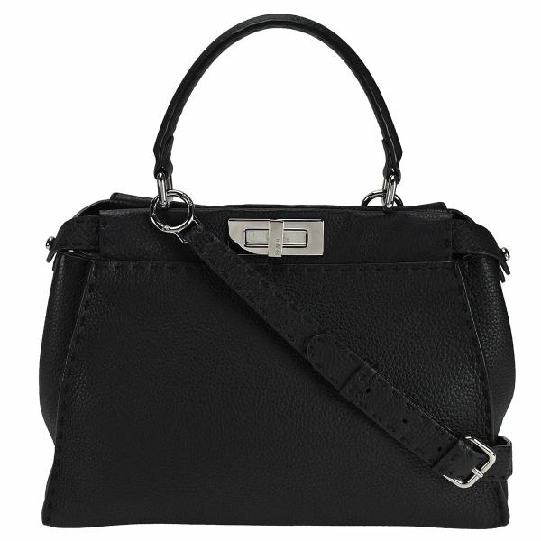 フェンディ FENDI セレリア ピーカブー ハンドバッグ レディース  2way レザー シルバー...