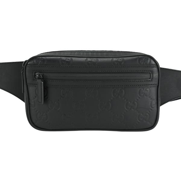 グッチ GUCCI GGラバーエフェクト  スモール ベルトバッグ 771422 ブラック ボディバ...