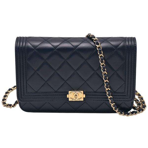 シャネル CHANEL ボーイシャネル チェーン ウォレット ココマーク マトラッセ クロスボディバ...