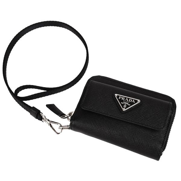 PRADA プラダ トライアングルロゴ コインケース カードケース 小銭入れ ミニ財布 ネックストラ...