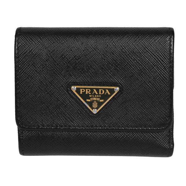 プラダ PRADA トライアングルロゴ 三つ折り財布 レディース メンズ サフィアーノ レザー ゴー...
