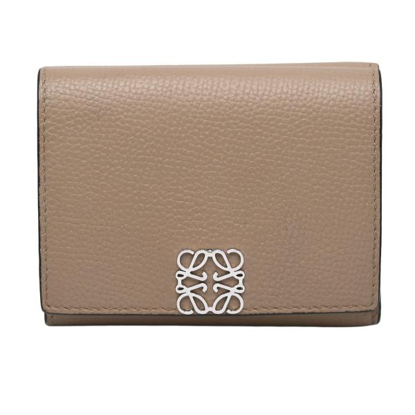 ロエベ LOEWE アナグラム トライフォールド ウォレット 三つ折り財布 レディース レザー シル...