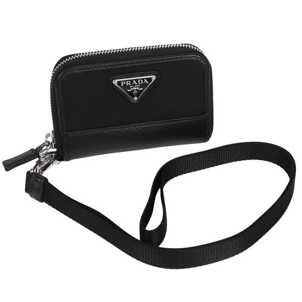 プラダ PRADA トライアングルロゴ コインケース カードケース 小銭入れ ミニ財布 ネックストラ...