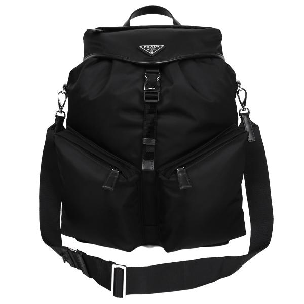 プラダ PRADA トライアングルロゴ Re-Nylon×レザー バックパック リュック デイパック...