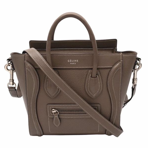 セリーヌ CELINE ラゲージ ナノショッパー ハンドバッグ 2way ショルダー 斜め掛け レデ...