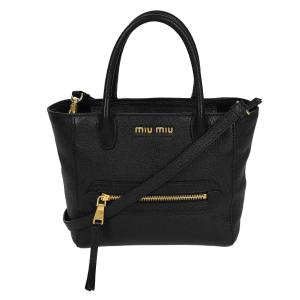 miumiu ミュウミュウ DUCHESSE ダッチェス ロゴプレート サテン レザー