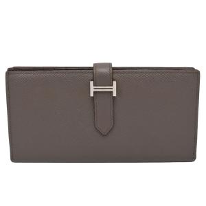 エルメス HERMES 長財布 □J刻印 シルバー金具 レディース HERMES（エルメス） ベアンスフレ □J刻印 ブラック シルバー金具