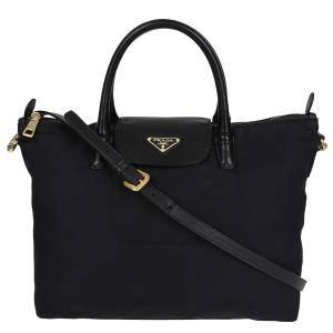■PRADA（プラダ）/良品 / ナイロン×レザー / ハンド /ブラック 黒 PRADA（プラダ） ハンドバッグ ショルダーバッグ リボン ナイロン