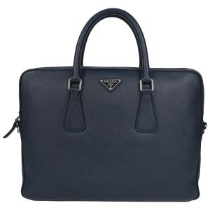 【超美品】PRADA ビジネスレザーバッグ (ネイビー) PRADA（プラダ） 【新品同様】プラダ ミニ ハンドバッグ サフィアーノ
