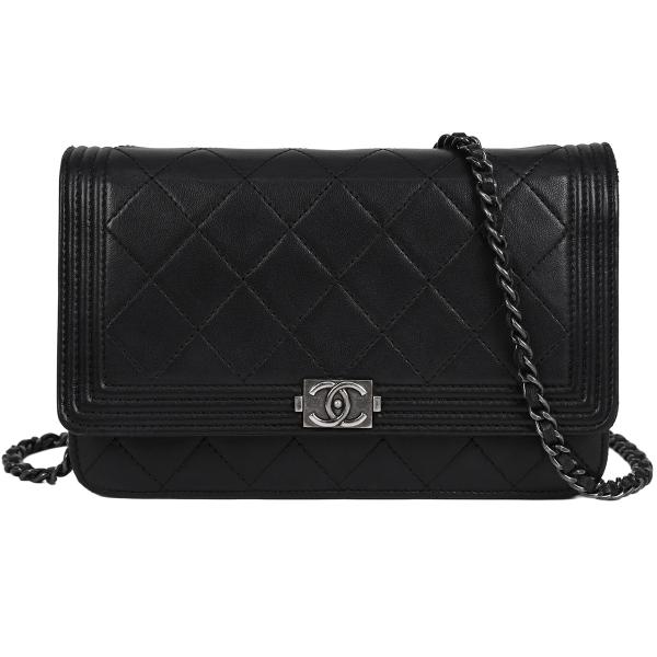 シャネル CHANEL ボーイシャネル チェーン ウォレット ココマーク マトラッセ クロスボディ ...