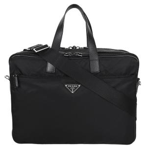 本物 プラダ ビジネスバッグ ブリーフケース メンズ 黒 通勤 ロゴ 革 レザー PRADA（プラダ） ビジネスバッグ ブリーフケース 書類かばん 通勤