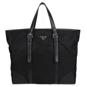 PRADA◇2WAY/ショルダー/三角ロゴ/メタルプレート/NERO/トートバッグ