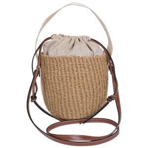 クロエ Chloe ウッディ WOODY スモール バスケットバッグ 2way ショルダーバッグ かごバッグ レディース キャンバス レザー ベージュ CHC22SS381
