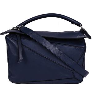 美品 LOEWE ロエベ パズル 2WAY バッグ レザー ネイビー アナグラム LOEWE（ロエベ） 極 美品 パズルバッグ アナグラム ロゴ レザー 本革