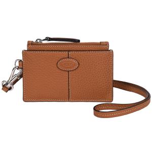 トッズ TOD'S ロゴ ネックストラップ フラグメントケース コイン カードホルダー カードケース コインケース 財布 メンズ レザー ブラウン XAMDBSF7300