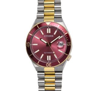 シチズン CITIZEN TSUYOSA コレクション オートマティック メンズ 自動巻き SS レッド文字盤 NJ0234-58X