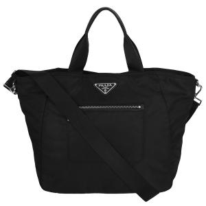 PRADA プラダ コスメティック トートバッグ ロゴ ブラック ギフト箱付 PRADA（プラダ） トライアングルロゴ トートバッグ ハンドバッグ