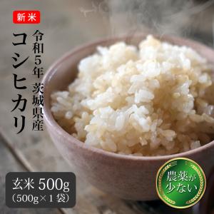 食べ比べセット ポイント消化 送料無料 お試し 米 お米 お試しセットコシヒカリ 玄米 500g 茨城県産 農薬が少ないお米｜sunrice