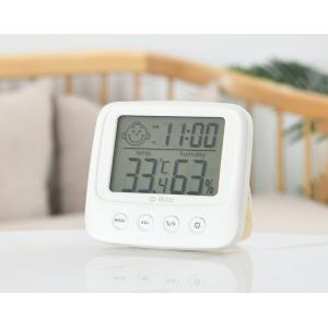 デジタル温湿度計 デジタル時計 LCD 電池式 小型 高精度