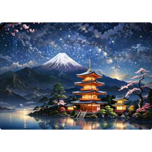 掛軸　富士　横山香秋　桐箱 掛け軸-赤富士飛翔／熊谷千風（尺五・桐箱・風鎮付き）山水画