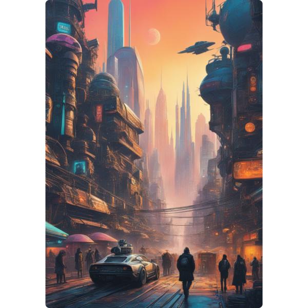 お風呂ポスター「AI生成　クローズアップ近未来」　AI　AI生成　　ポスター　A3判　カラー　片面