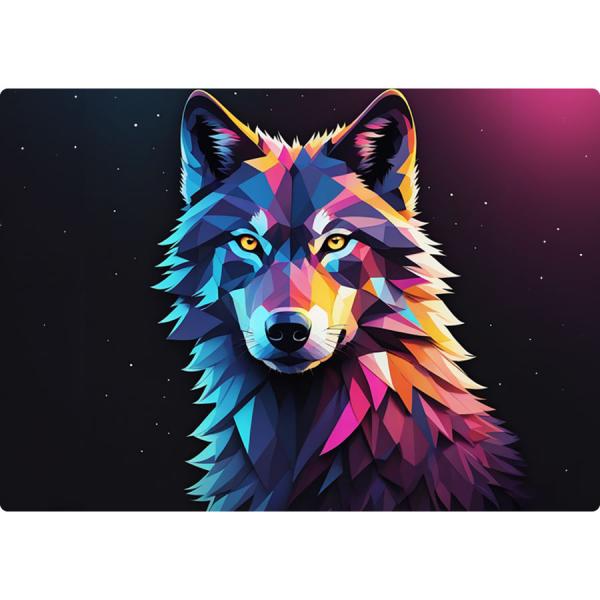 お風呂ポスター「AI生成　三稜鏡オオカミ」　AI　AI生成　三稜鏡　オオカミ　狼　動物　ポスター　A...