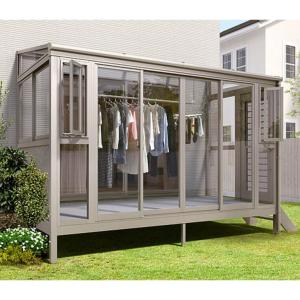 テラス囲いR屋根タイプ 間口2.0間3640mm×出幅6尺1770mm 正面 テラス囲いR屋根タイプ 間口2.0間3640mm×出幅6尺1770mm 正面