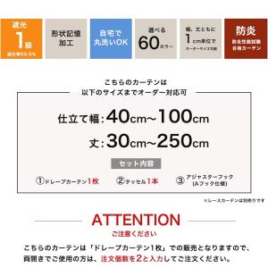 オーダーカーテン 遮光1級 無地 選べる60色...の詳細画像1