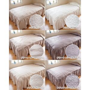 ベッドカバー クイーン 1枚 花柄 刺繍フリル...の詳細画像1