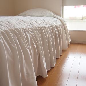 ベッドカバー クイーン 1枚 花柄 刺繍フリル...の詳細画像2