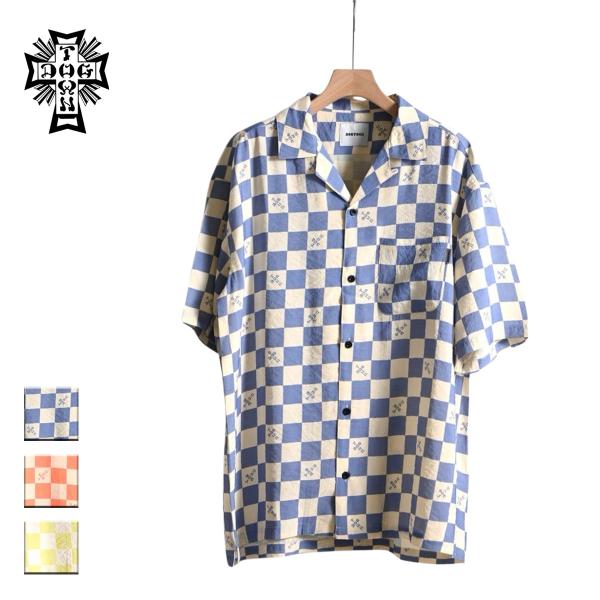 シャツ 半袖 メンズ レディース ブランド おしゃれ  半袖シャツ チェックシャツ 開襟シャツ 柄シ...