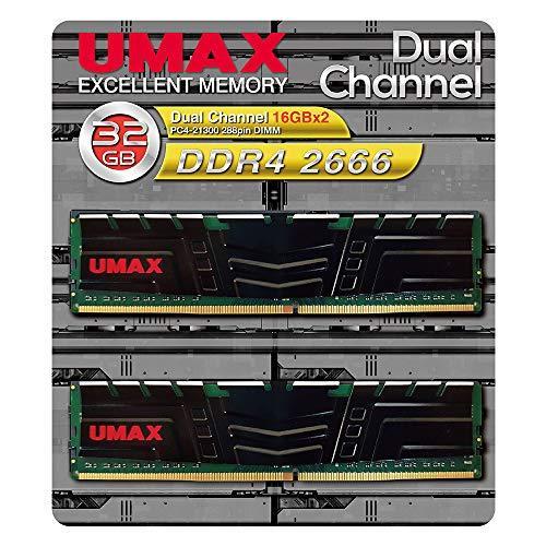 UMAX Technologies デスクトップ用DDR4 Long-DIMM 16GB *2枚組 ...