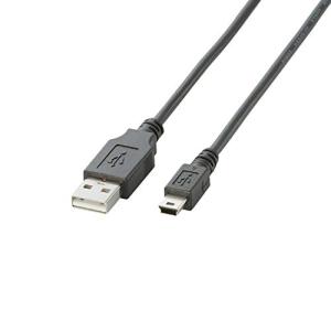 エレコム USBケーブル  miniB  USB2.0 (USB A オス to miniB オス) ノーマル 0.5m ブラック U2C-M05BK｜sunset-k-t