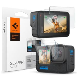 Spigen 液晶保護フィルム Gopro Hero 12 / Gopro Hero 11 / Gopro Hero 10 / Gopro Hero 9 Black 対応 6枚セット ガラスフィルム(レンズ用 2枚と前面ディスプレ｜sunset-k-t