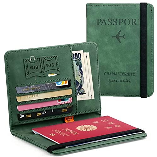Hueapion パスポートケース スキミング防止 パスポートカバー 多機能収納ポケット パスポート...