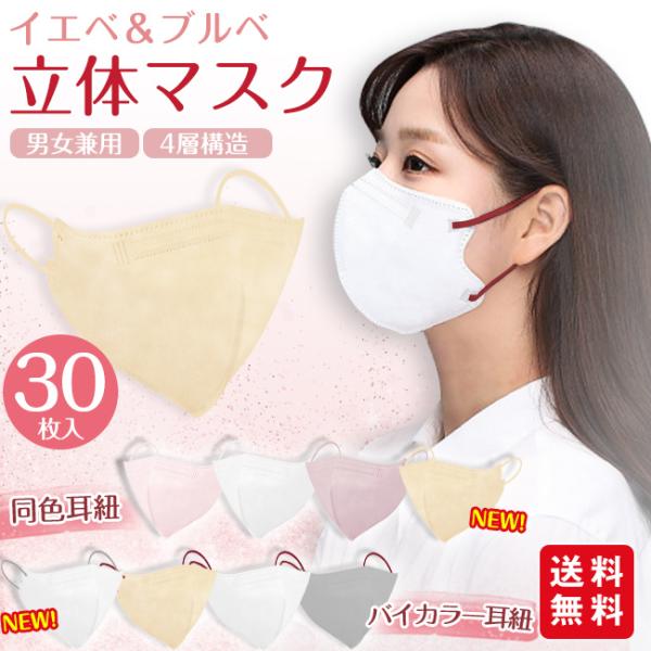 【2点5％off】新色バイカラー 小顔3Dマスク バイカラー くすみカラー 肌に優しい不織布 おしゃ...