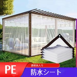 透明糸入り PE 防水シート 0.3mm 厚 防風防寒断熱 紫外線対策 雨よけ風よけ 目隠しカーテン 保温節電防塵防虫 耐久性抜群 家庭用屋外用 屋根温室植物保護 爆買