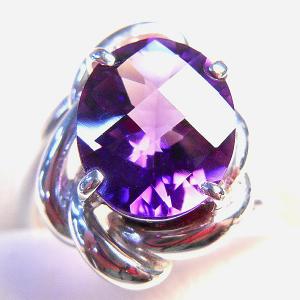 K14WG 指輪 ホワイトゴールド アメジストリング アメジスト1石