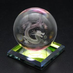 クリスタル3Dレーザー彫 承願 神龍 一体型台...の詳細画像1