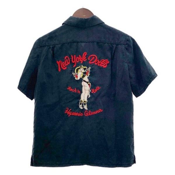 ヒステリックグラマー NEW YORK DOLLS ボーリングシャツ 半袖 オープンカラー 刺繍 テ...