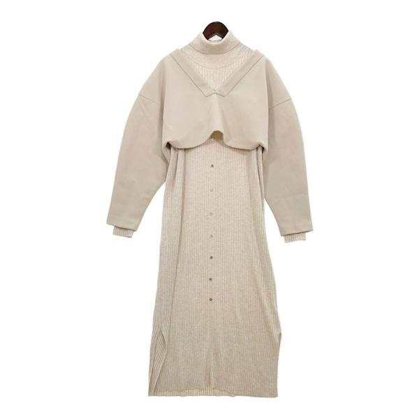 AMERI LAYERED KNIT DRESS レイヤード ニット ワンピース タートルネック リ...