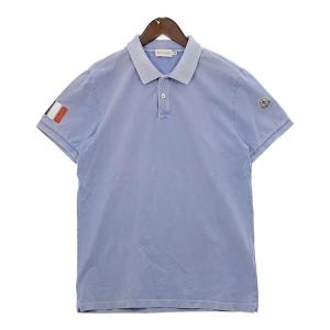 MONCLER MAGLIA POLO MANICA CORTA ダメージ加工 ポロシャツ 半袖 カットソー 国旗プリント イタリア製 メンズ Mサイズ モンクレール トップス DM10949■｜sunstep