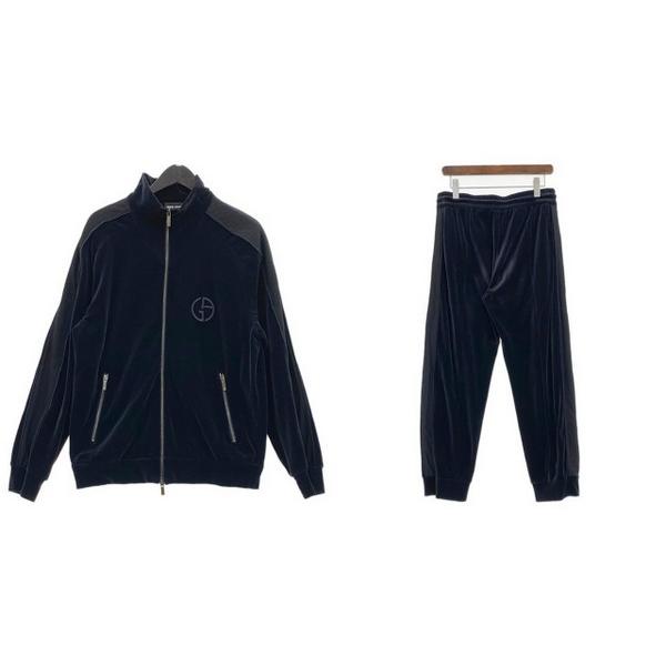 GIORGIO ARMANI 6ZSB51 SJLBZ ベロア トラックジャケット トラックパンツ ...