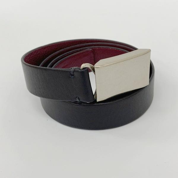 YLEVE イレーヴ ベルト LEATHER BUCKELED BELT メンズ ブラック 服飾 D...