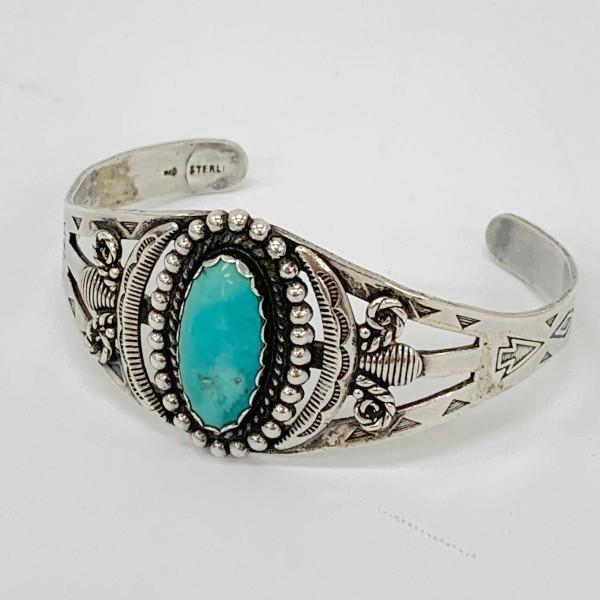 NAVAJO ナバホ族 ターコイズ カフブレスレット バングル アクセサリー ジュエリー ヴィンテー...