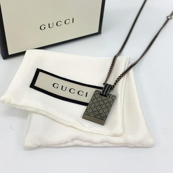 GUCCI グッチ ディアマンテ ネックレス ペンダント アクセサリー Ag925 スクエアプレート...