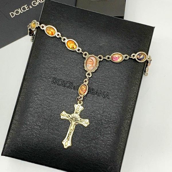 DOLCE&amp;GABBANA ドルチェアンドガッバーナ ネックレス ロザリオ カメオ ペンダント ゴー...