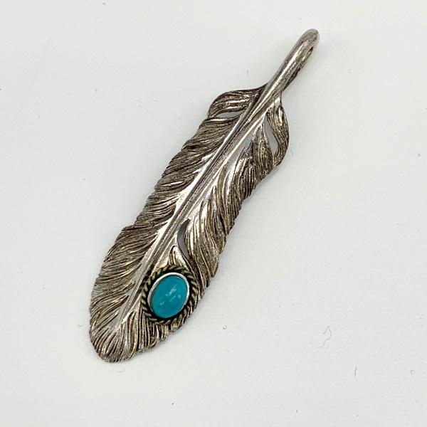 SAAD サード フェザーペンダントトップ ターコイズ シルバー925 メンズ  シルバー アクセサ...